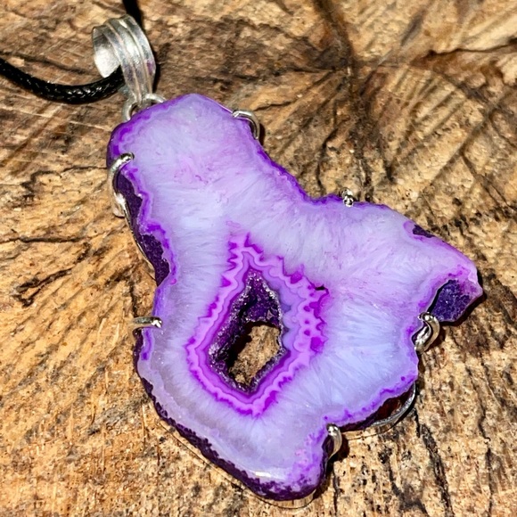 Drusy Solar Agate Pendant 2 1/2” - Picture 7 of 10